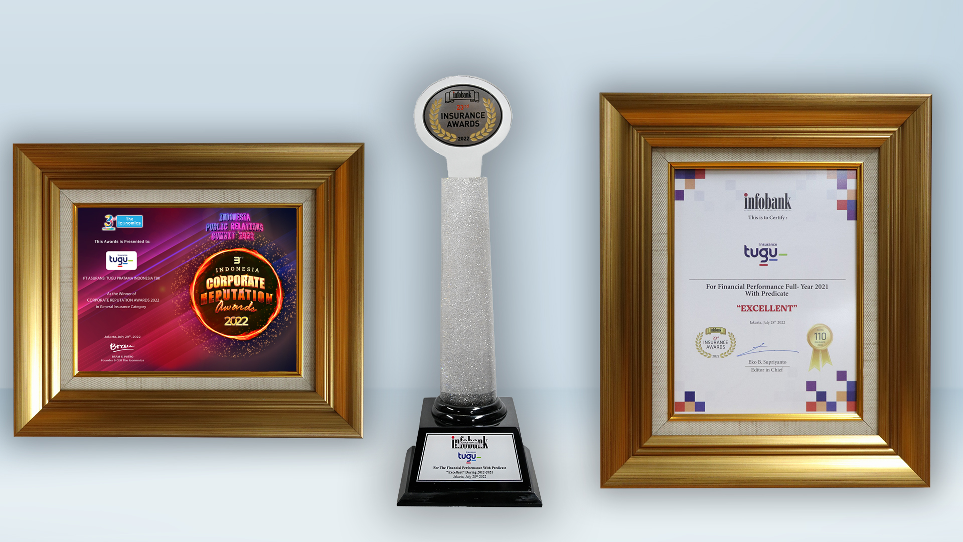 Tugu Insurance Raih Asuransi Terbaik 2022 dengan predikat “Sangat Bagus” dan Corporate Reputation Awards 2022